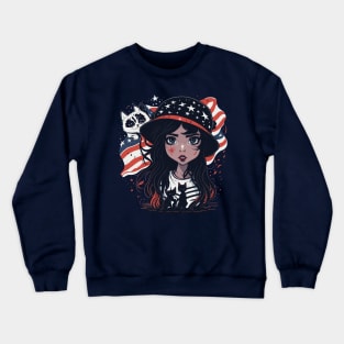 Patriotic Cat Mother Crewneck Sweatshirt